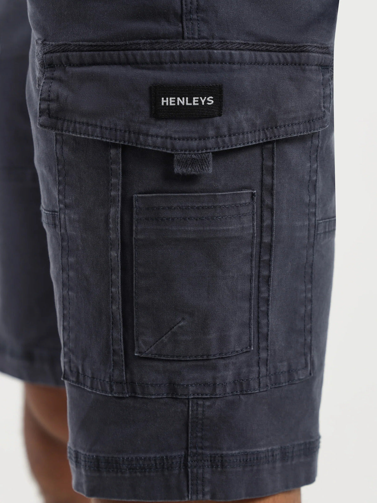 Henleys Mens Leon Cargo Shorts - Dark Navy