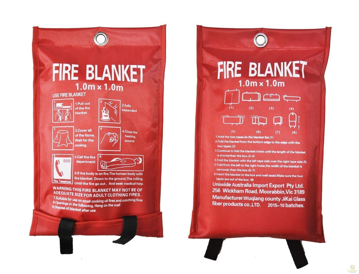 2x Australian FIRE BLANKET Fibre Glass Safety House Caravan Emergency 1m x 1m