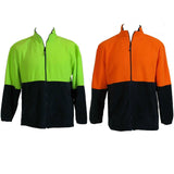 HI VIS POLAR FLEECE Jumper Full Zip Safety Workwear Fleecy Jacket Unisex