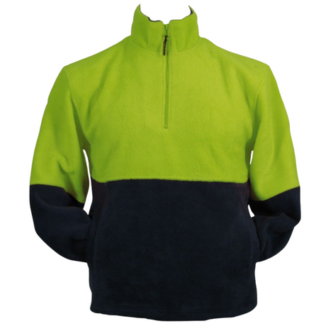 HI VIS POLAR FLEECE Jumper 1/2 Half Zip Safety Workwear Fleecy Jacket Unisex