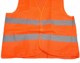 10x Hi Vis Safety VEST Reflective Tape Workwear Orange ONE SIZE Night & Day BULK