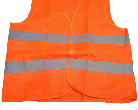 10x Hi Vis Safety VEST Reflective Tape Workwear Orange ONE SIZE Night & Day BULK