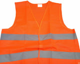 10x Hi Vis Safety VEST Reflective Tape Workwear Orange ONE SIZE Night & Day BULK