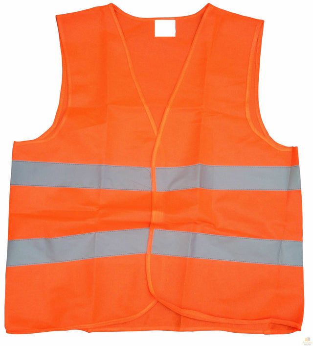 Hi Vis Safety VEST Reflective Tape Workwear Orange ONE SIZE Night & Day Use