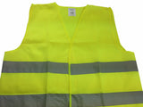 Hi Vis Safety VEST Reflective Tape Workwear Yellow ONE SIZE Night & Day Use