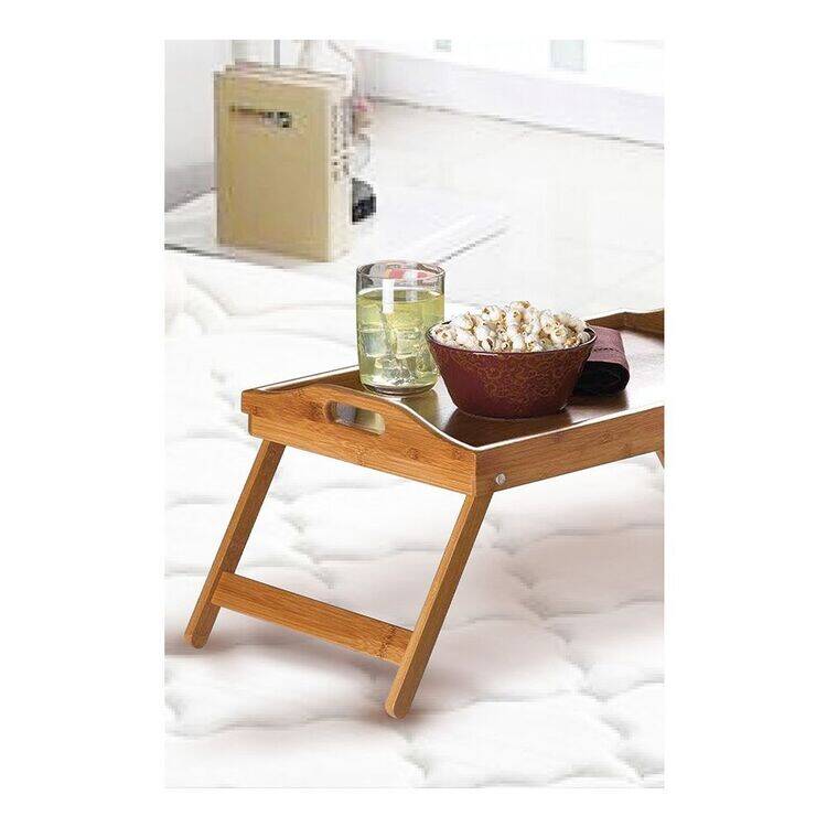 Bamboo Folding Table Lap Serving Tray Desk Bed Snack Food Breakfast Dinner TV