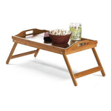 Bamboo Folding Table Lap Serving Tray Desk Bed Snack Food Breakfast Dinner TV