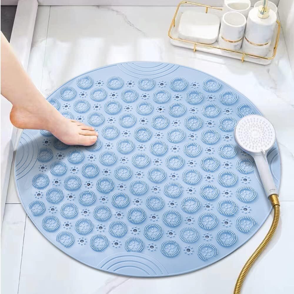 Round Non-Slip Showe Mat PVC Safety Quick Drain Massage Foot Bath Tub Mat