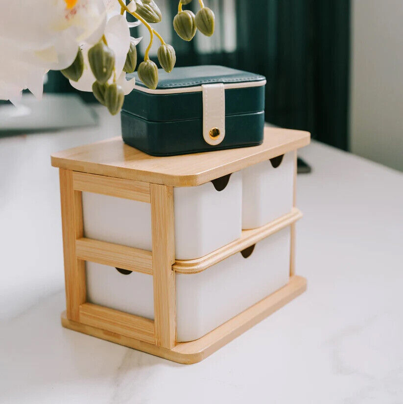 Bamboo Storage Drawer Set with 3 Drawers