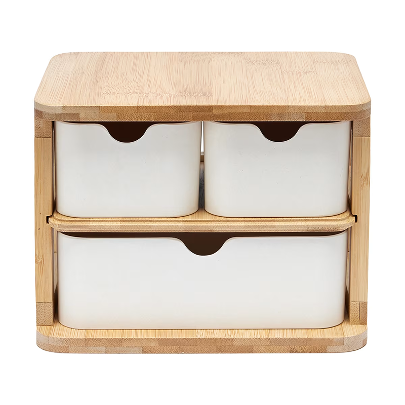 Bamboo Storage Drawer Set with 3 Drawers