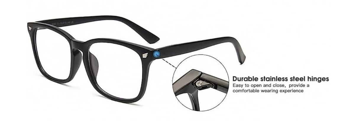 Anti Blue Light Blocking Computer Gaming Glasses Eyestrain Eyewear - Black