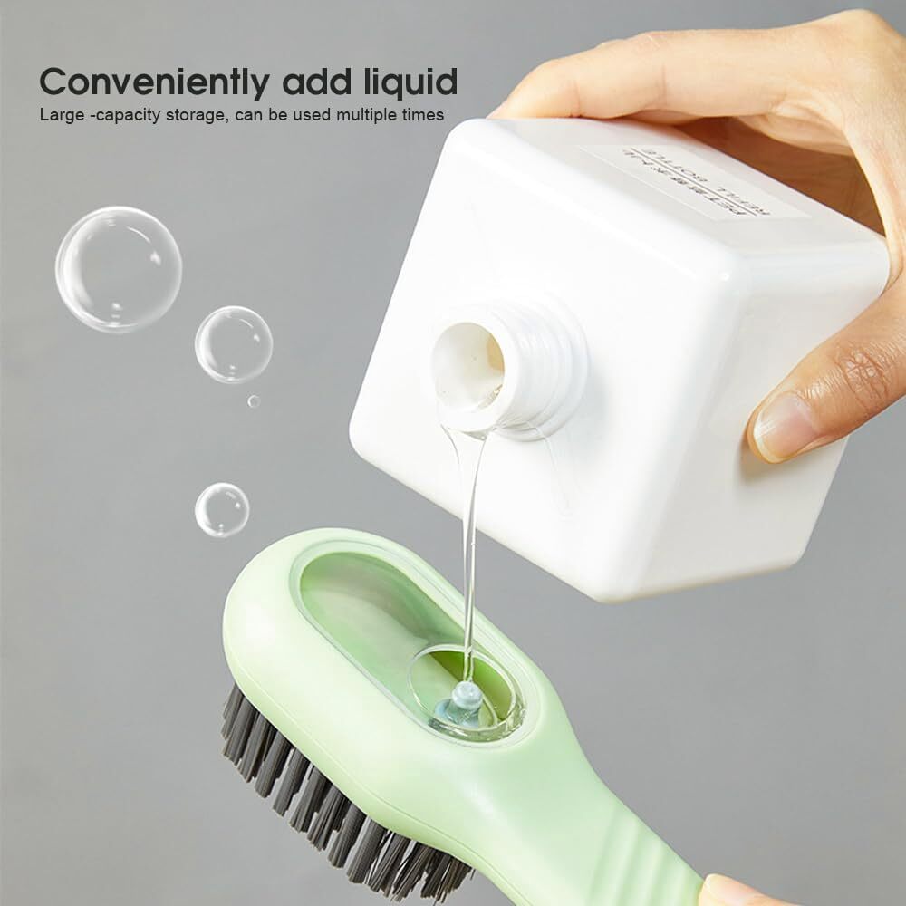 2x Multifunctional Liquid Shoe Brush Cleaners Soap Dispenser Cleaning Brush