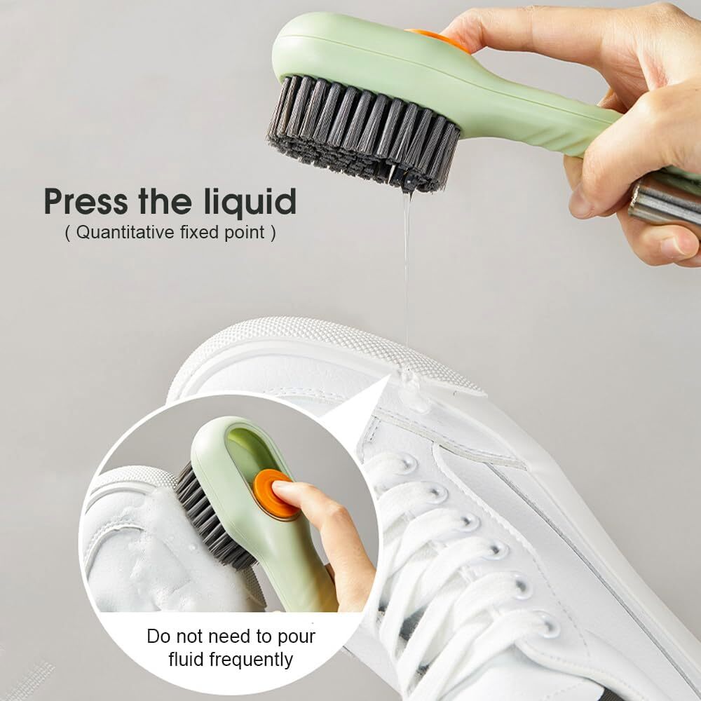 2x Multifunctional Liquid Shoe Brush Cleaners Soap Dispenser Cleaning Brush