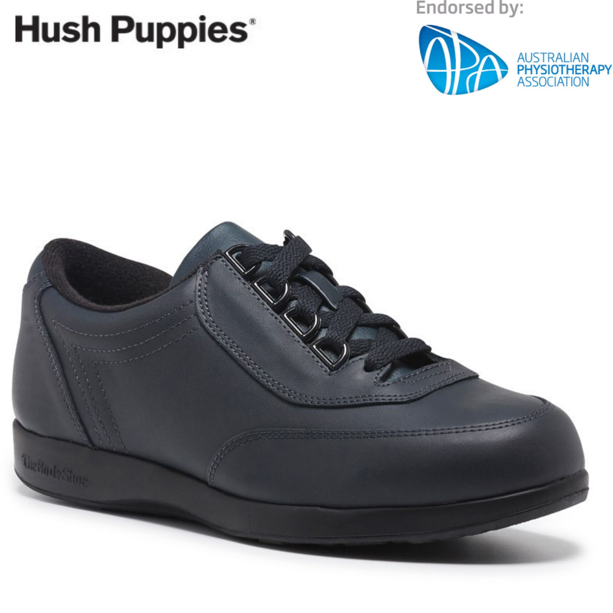 HUSH PUPPIES Classic Walker Womens Shoes Comfortable Leather - Navy