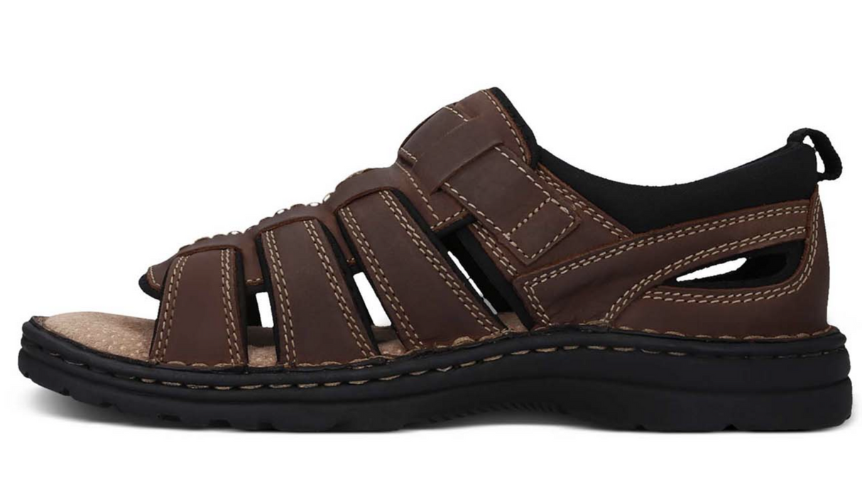 HUSH PUPPIES SPARTAN Mens Leather Wide Fit Comfort Sandals Shoes Slip On