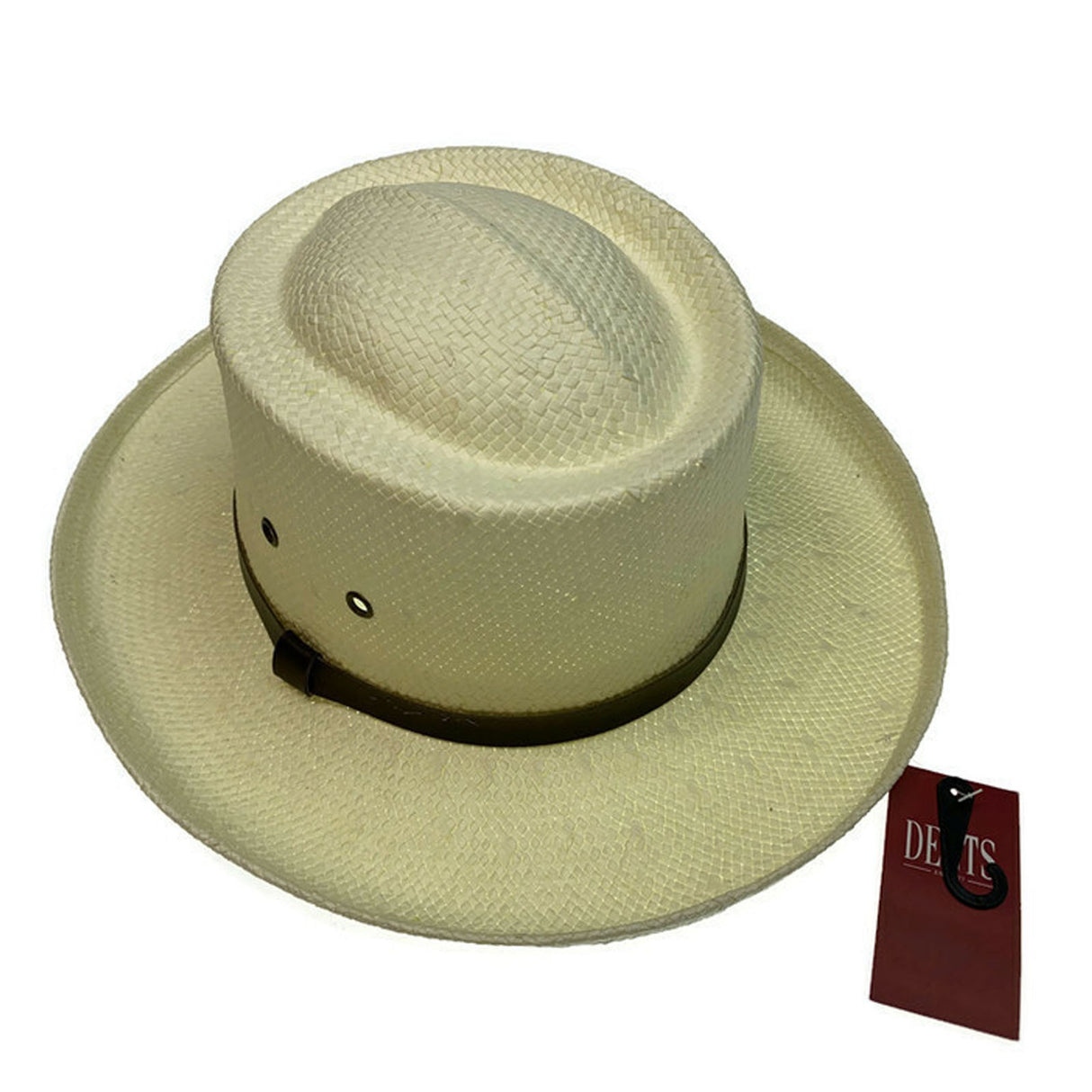 DENTS Paper Straw Hat Wide Brim Sun Beach Gold Cap Summer Natural Protection