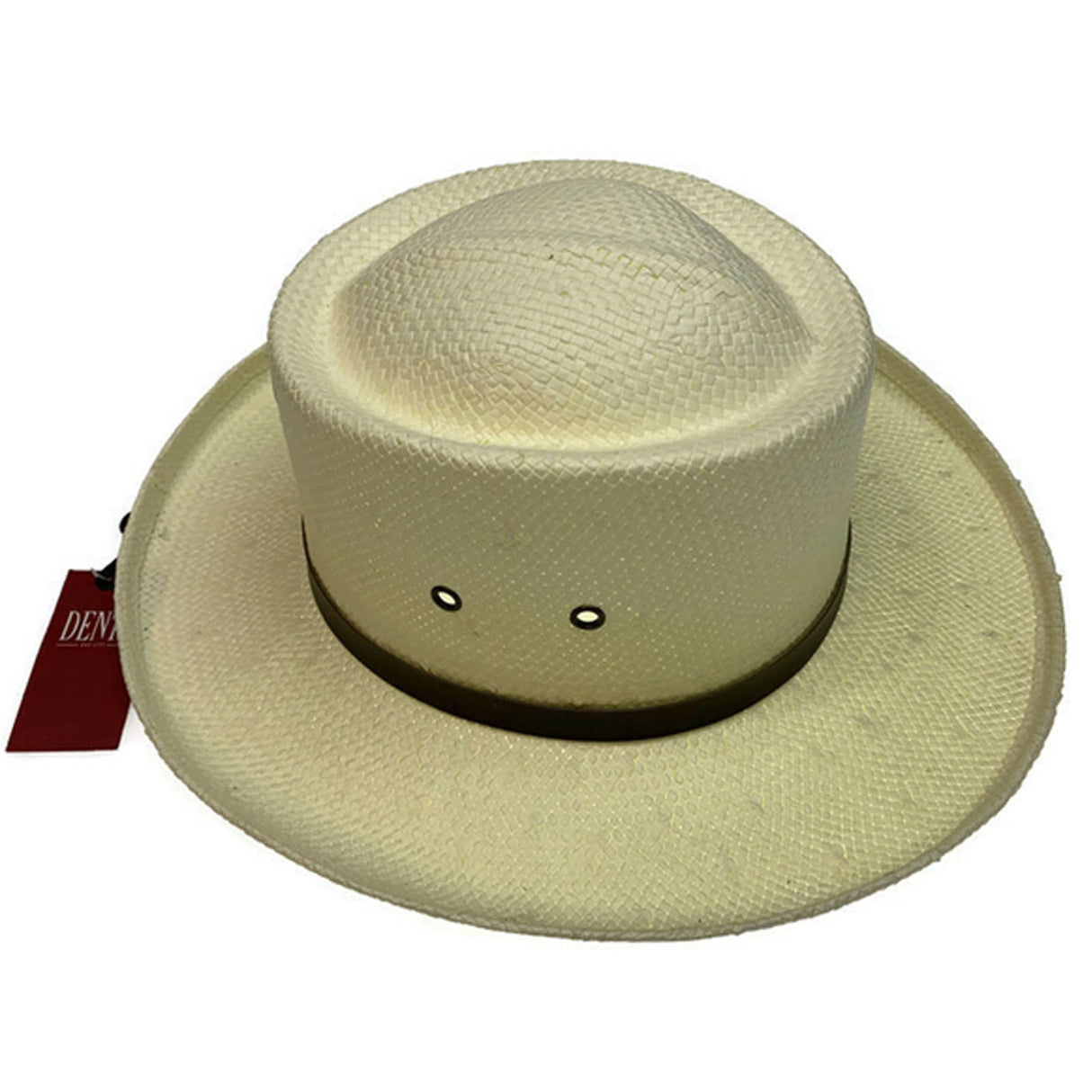 DENTS Paper Straw Hat Wide Brim Sun Beach Gold Cap Summer Natural Protection