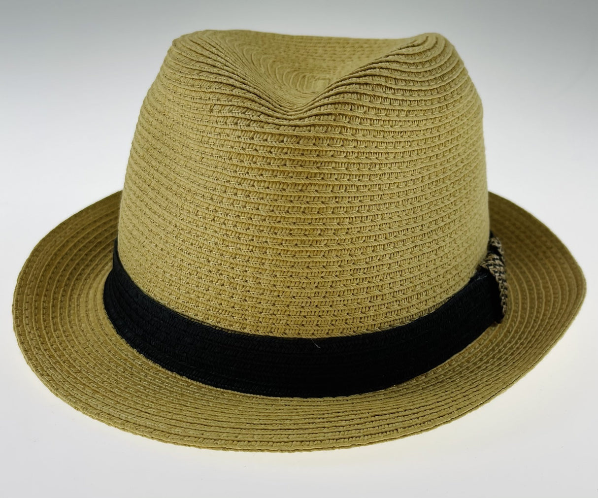 Dents Toyo Straw Trilby Fedora Hat Summer Fedora Small Brim - Natural/Black