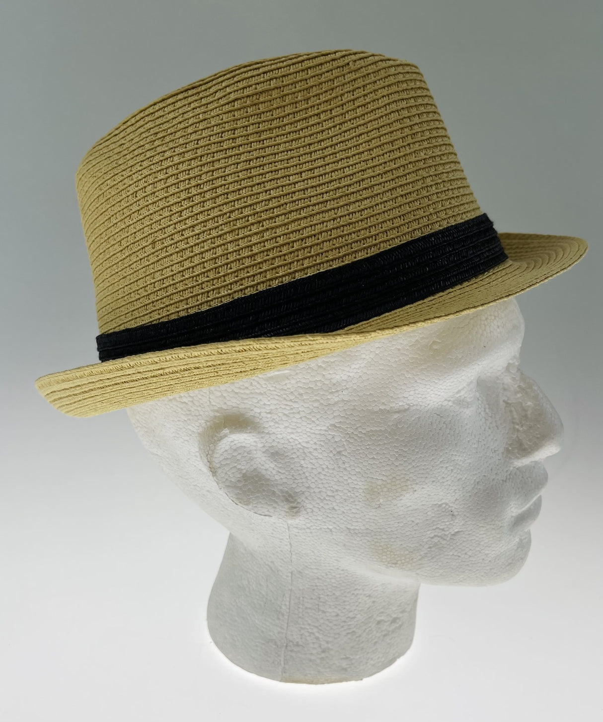 Dents Toyo Straw Trilby Fedora Hat Summer Fedora Small Brim - Natural/Black