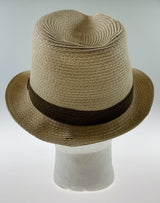 Dents Mens Straw Hat Toyo Trilby Fedora Summer Sun Stingy Brim  - Natural/Brown