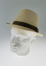 Dents Mens Straw Hat Toyo Trilby Fedora Summer Sun Stingy Brim  - Natural/Brown