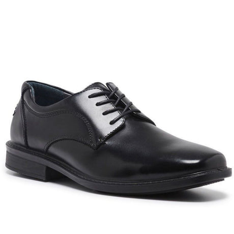 HUSH PUPPIES HEATHCOTE Leather Everyday Shoes Lace Up Extra Wide Work Business - Black