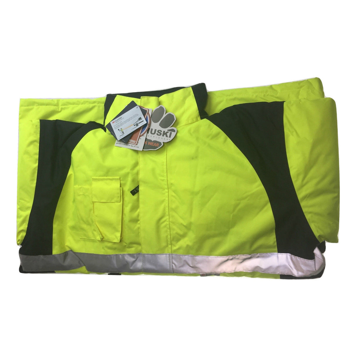 HUSKI Miner Hi Vis Waterproof Jacket Industrial Workwear Reflective 918015