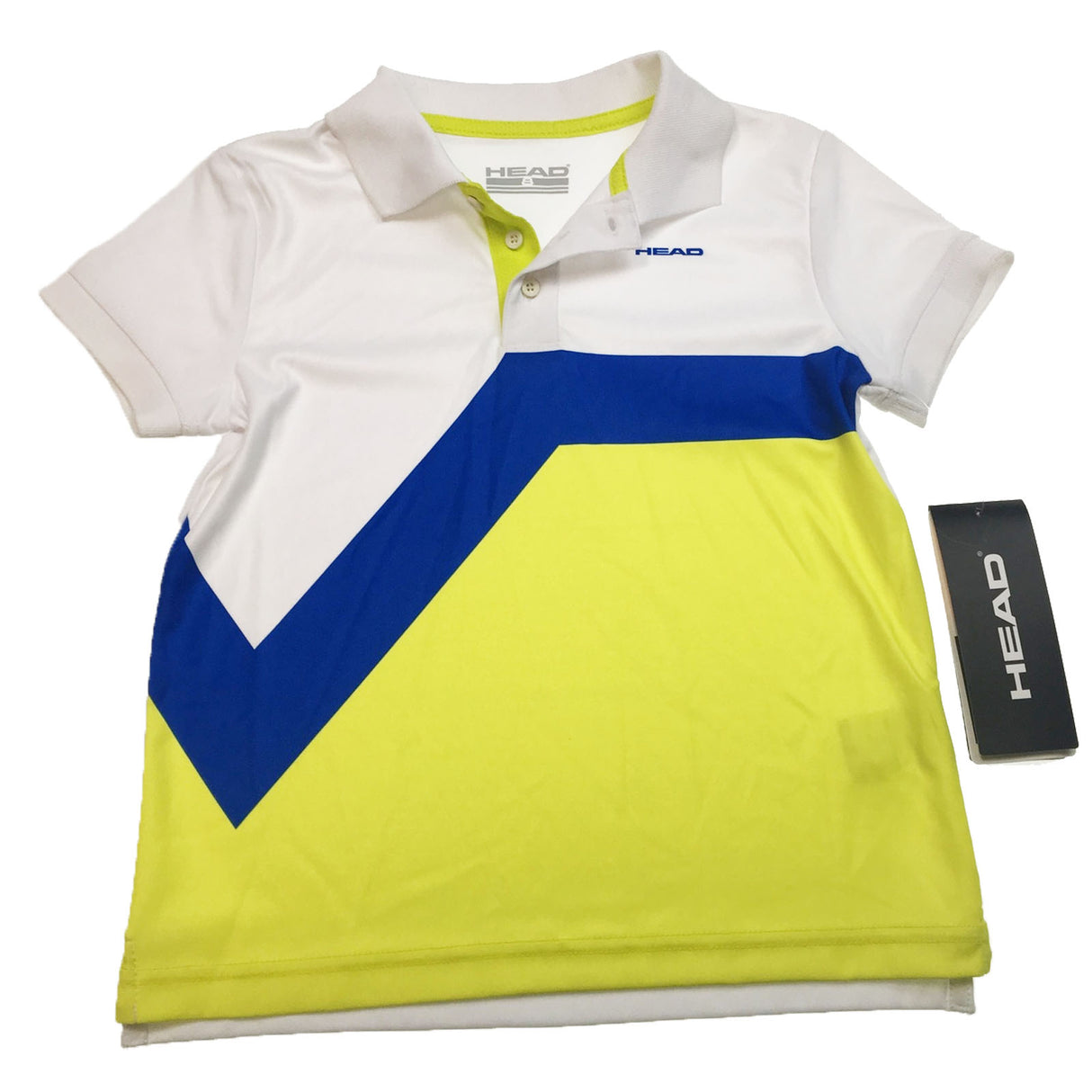 Head Boys Youth Snap Polo Tennis Top Childrens - White/Lime