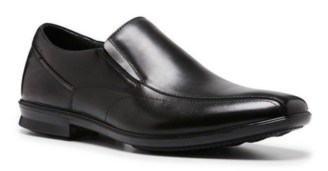 HUSH PUPPIES Callan Mens Leather Shoes Slip On Dress Business Work - EE - Black