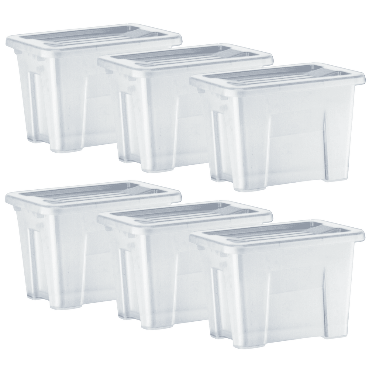 6x Italplast Storage Modular Storage Box with Lid (2 Litre) Bulk