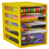 4-Tier Office Cabinet Storage Station Drawer Home Stationary Box - Banana