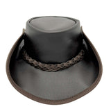 Jacaru Boundary Rider Anzac Style Bovine Cow Leather Hat Chinstrap Side Snaps