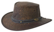 JACARU Squashy Kangaroo Leather Hat Roo Traveller Crushable Travel Outback - Brown