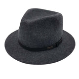 Jacaru 1851 Walkabout Wool Felt Fedora Hat Outback - Dark Grey