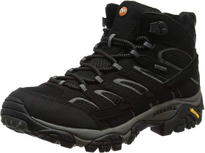 Merrell Mens Moab 2 MID GTX Hiking Shoes Boots Trail Outdoor Mountain - Black