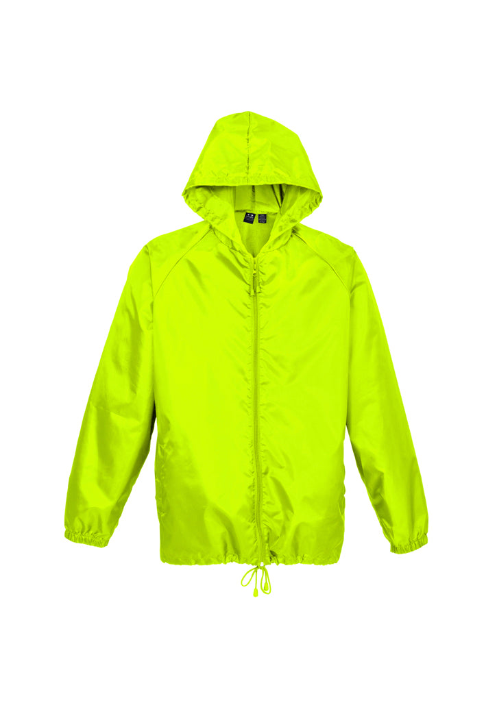 3pc Set Adult Spray Jacket Rain Hi Vis Poncho Waterproof - Fluoro Lime/Red/White