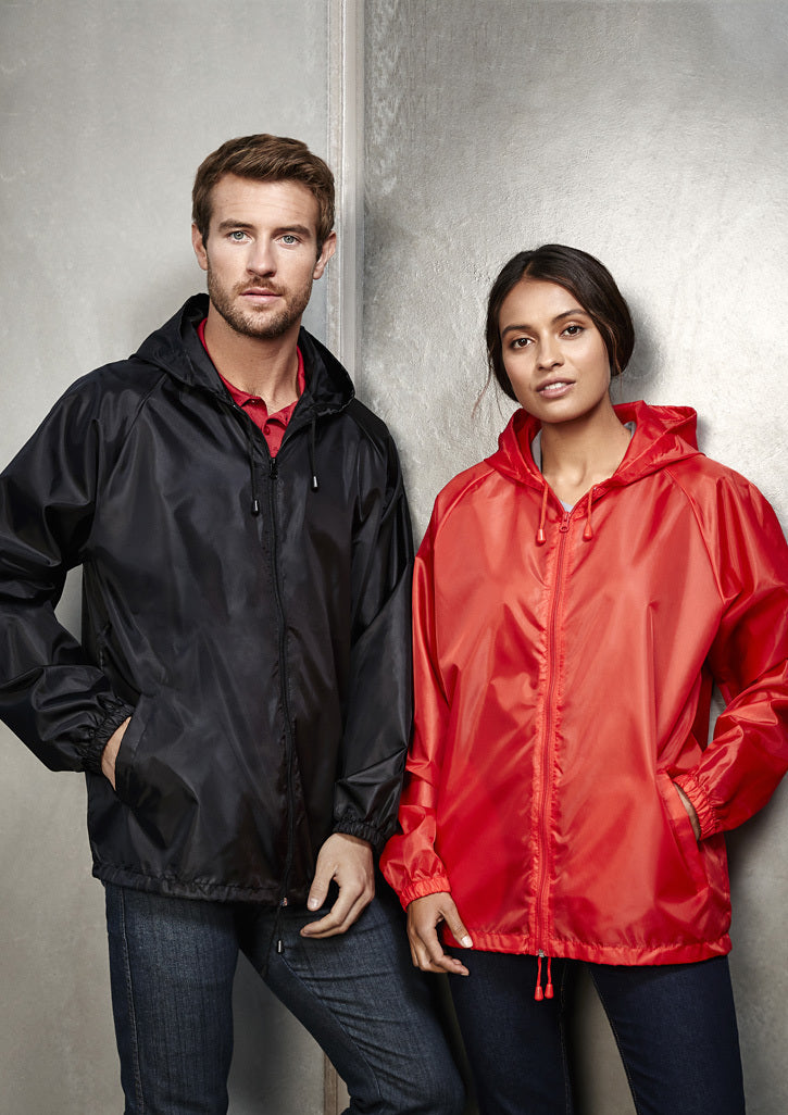 Adult Spray Jacket Outdoor Casual Hike Rain Hi Vis Poncho Waterproof - Red