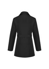 Womens Winter Button Long Trench Coat Jacket Parka Overcoat - Black