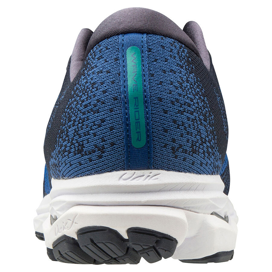 Mizuno Mens Wave Rider Waveknit 3 Athletic Runner Shoes Sneakers Running - Navy