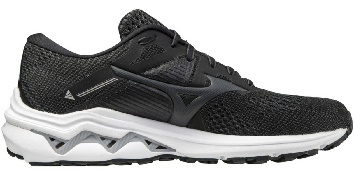 Mizuno Mens Wave Inspire 17 2E Running Athletic Shoes Sneakers - Black/White