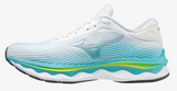 Mizuno Womens Wave Sky 5 Athletic Running Shoes Runners Sneakers - Aqua/White