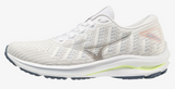 Mizuno Womens Wave Rider 25 Waveknit Running Athletic Shoes Sneakers-White/Grey