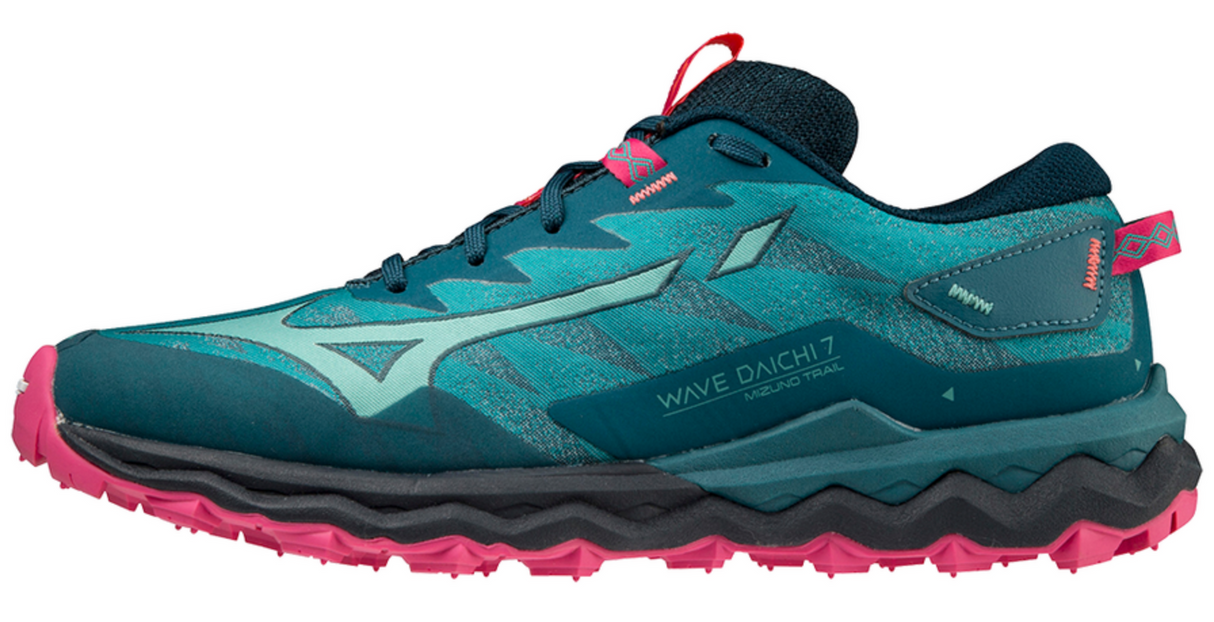 Mizuno Womens Wave Daichi 7 Shoes Sneakers - GulfCoast/Lagoon/Pink Peacock