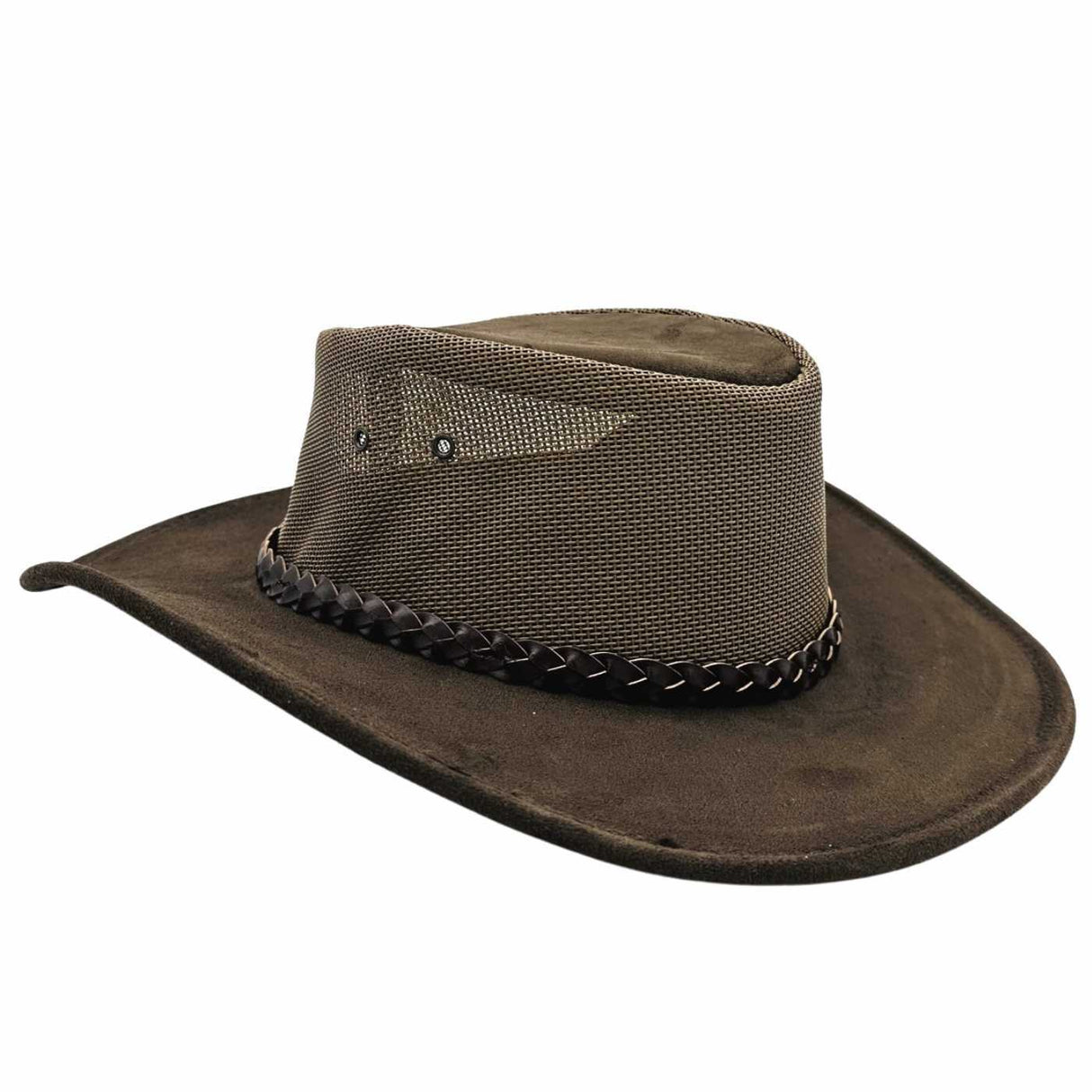 JACARU Summer Breeze Squashy Cooler Suede Leather Hat Brim Vented Mesh - Large (58/59cm)