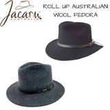 JACARU Australian Wool Hat Trilby Fedora 100% WOOL Crushable Travel Genuine 1849