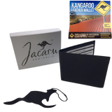 JACARU Australian Kangaroo Leather Wallet Credit Card Genuine with Gift Box 5789 - Black