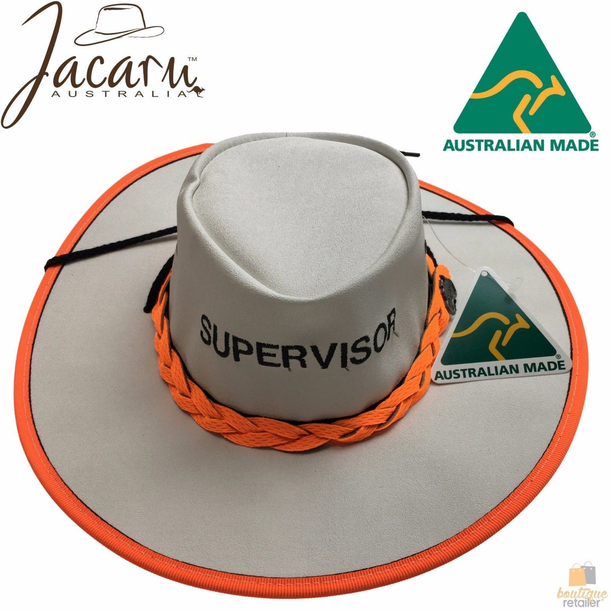 JACARU Hi Vis Safety SUPERVISOR Explorer Sun Hat UV Protection Water Resistant