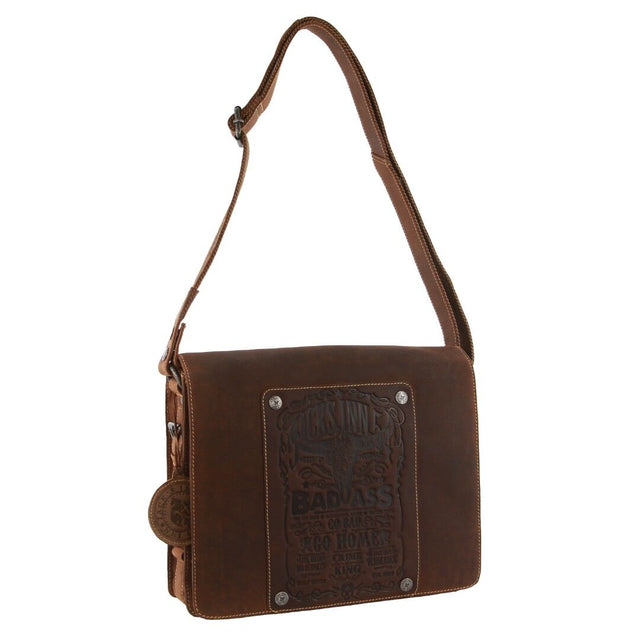 Jack's Inn Lady Killer Brown Crazy Horse Leather Shoulder Bag Western Vintage in Cognac