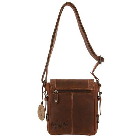 Jack's Inn Blackthorne Brown Crazy Horse Leather Crossbody Bag in Cognac