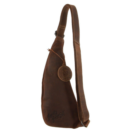 Jack's Inn Vengeance Brown Crazy Horse Leather Sling Bag Crossbody in Cognac